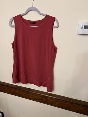 Lafayette 148 Large Sleeveless Crewneck Tank -Cinnamon Rose